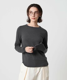 纖維素羊毛混紡圓領上衣 日本製