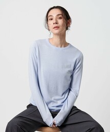 纖維素羊毛混紡圓領上衣 日本製