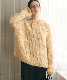 混馬海毛尼龍寬鬆針織