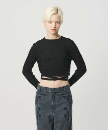 ＜H＞捲曲紗線短版針織