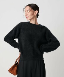 狐狸毛混喀什米爾羊毛 圓領針織衫