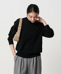 混喀什米爾羊毛 天竺圓領針織衫