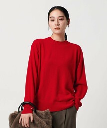 混喀什米爾羊毛 天竺圓領針織衫
