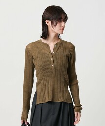 混羊駝隨機羅紋亨利領上衣