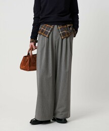 混毛寬版打摺褲