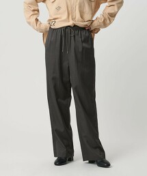 棉嫘縈緞面抽繩寬褲