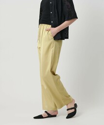 棉嫘縈緞面抽繩寬褲