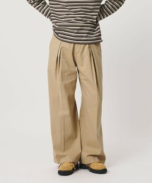 棉卡其2打摺寬褲