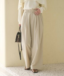 尼龍棉寬版打摺褲