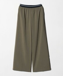 線條鬆緊織帶寬褲  