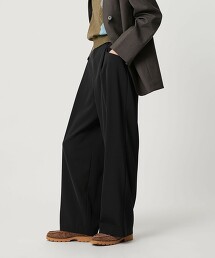 斜紋後鬆緊長褲 日本製