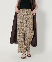 【日比谷花壇聯名】花卉印花寬鬆長褲