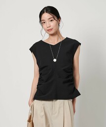 吸水速乾 側邊抓皺無袖上衣