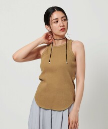 羅紋繞頸袖背心 Bra top