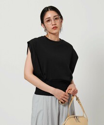 棉毛圈布肩打摺上衣