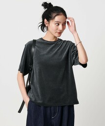天鵝絨橫條紋T恤 日本製
