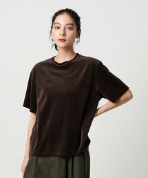 天鵝絨橫條紋T恤 日本製