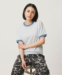 棉透膚滾邊T恤 日本製