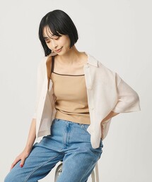 配色滾邊雙肩帶背心 Bra top 日本製