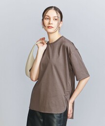 棉天竺弧形下擺短袖T恤 日本製