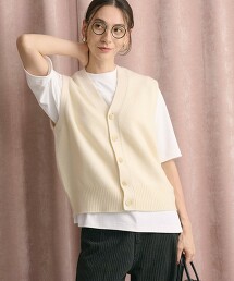 混喀什米爾羊毛Aqua 針織背心