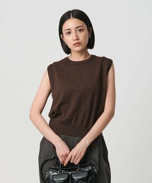 羊毛阿蓋爾菱形花紋＆素色背心