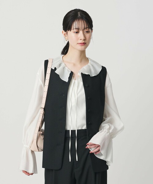 荷葉開襟領罩衫