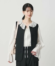 荷葉開襟領罩衫