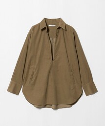 棉質燈芯絨V領長版上衣