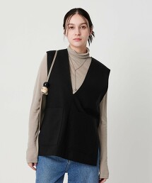 前口袋V領背心