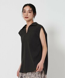 開襟領連肩袖罩衫