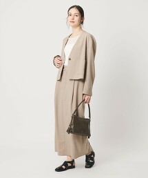 無領短版西裝外套