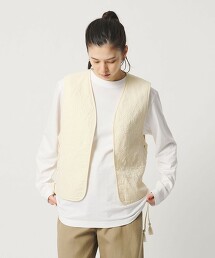 棉刺繡絎縫蕾絲綁帶背心