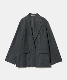 法蘭絨寬版西裝外套