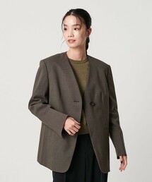 無領單釦西裝外套