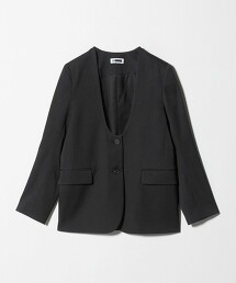 ＜H＞雙層織物U領外套 日本製