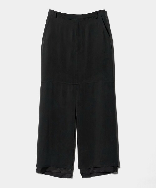 ＜H＞銅氨纖維緞面開衩長裙 日本製