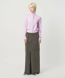 ＜H＞銅氨纖維緞面開衩長裙 日本製