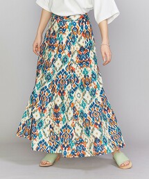 民族風印刷 荷葉剪裁迷嬉裙 -可手洗- 日本製