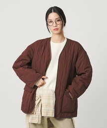 無領鋪棉絎縫外套