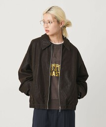 ＜LAYAS＞仿皮革拉鍊短外套