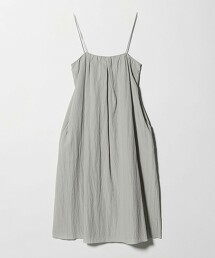 抓皺長吊帶洋裝