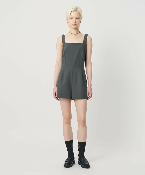 ＜H＞輕薄織物短版連身褲