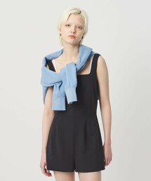 ＜H＞輕薄織物短版連身褲