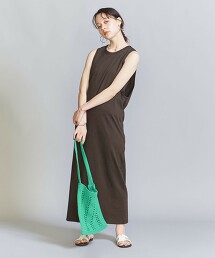 棉 層次 無袖 洋裝 -可手洗- 日本製