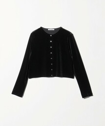 天鵝絨合身開襟衫 日本製