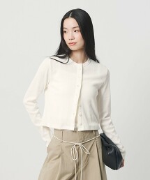 棉質圖案網眼針織開襟衫 可機洗 日本製