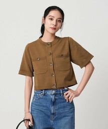 口袋短袖開襟衫