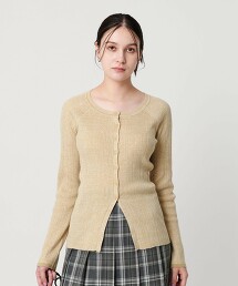 混色羅紋開襟衫