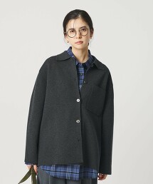 棉羊毛混紡米蘭羅紋開襟襯衫